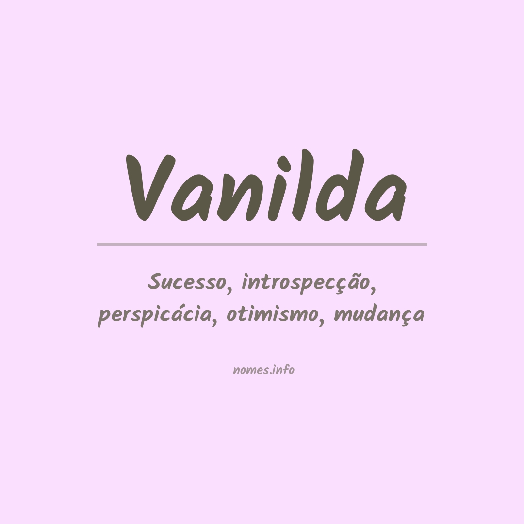 Significado do nome Vanilda