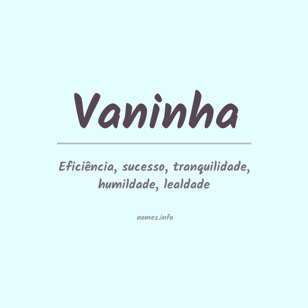 Significado do nome Vaninha