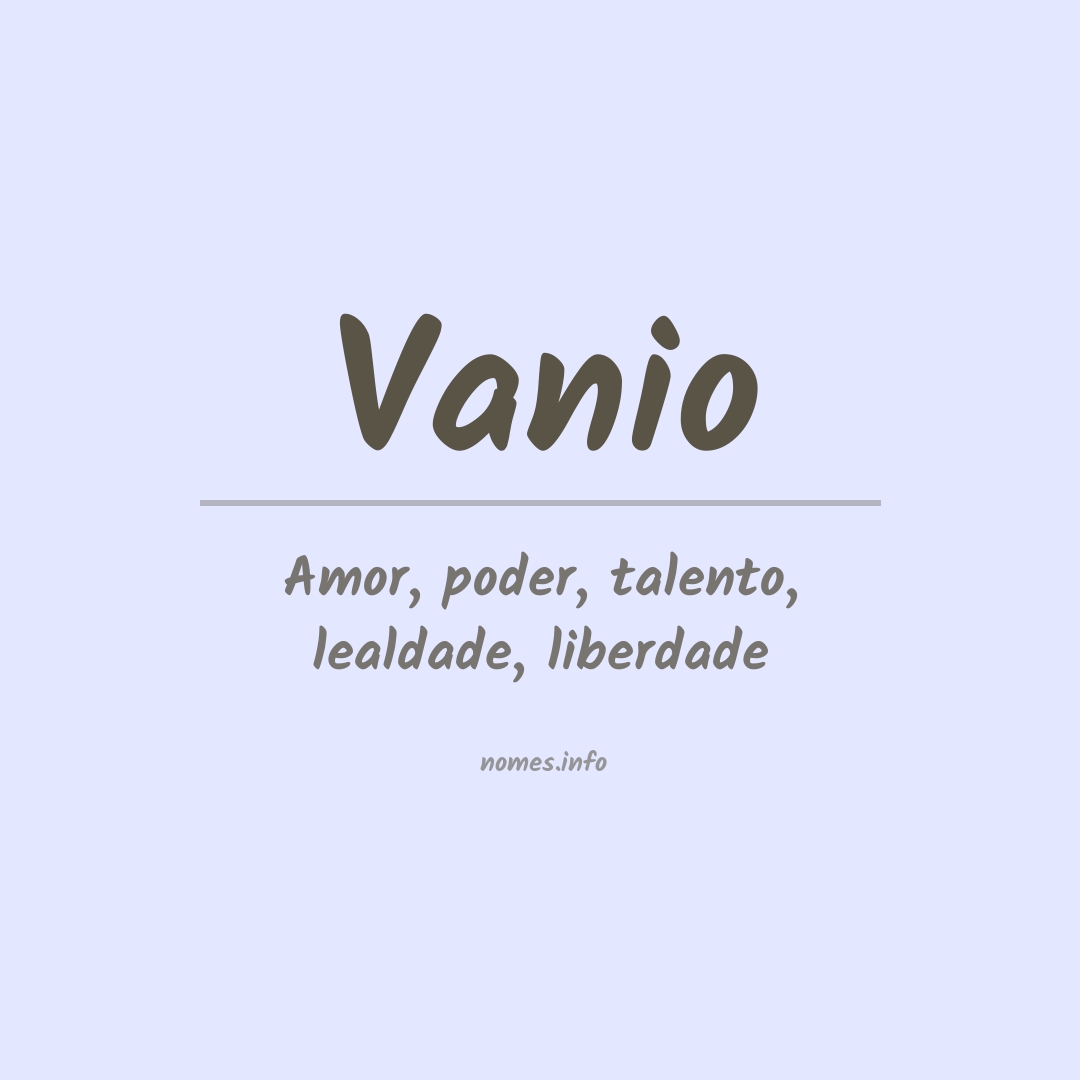 Significado do nome Vanio