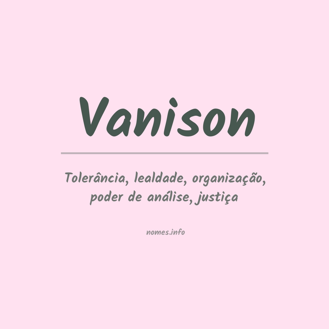 Significado do nome Vanison