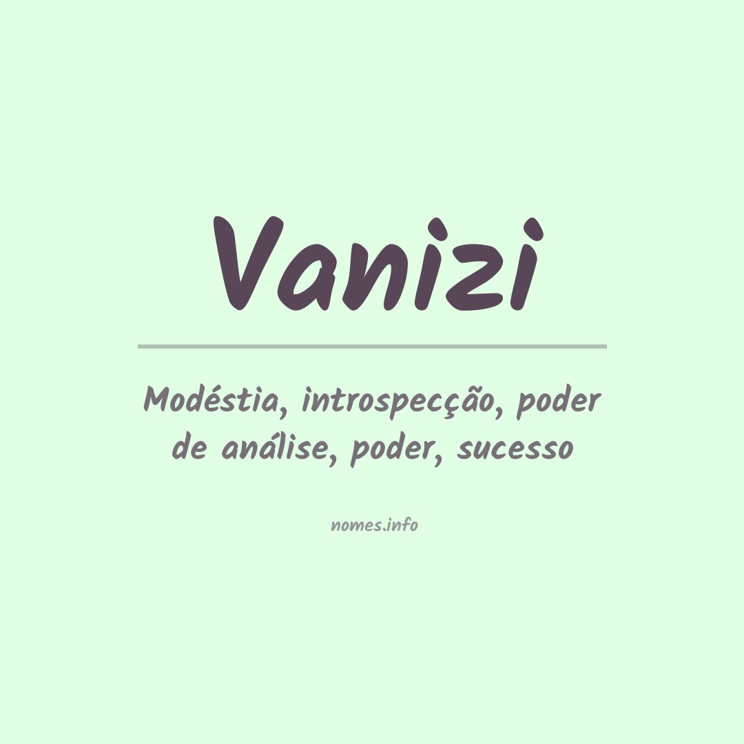 Significado do nome Vanizi