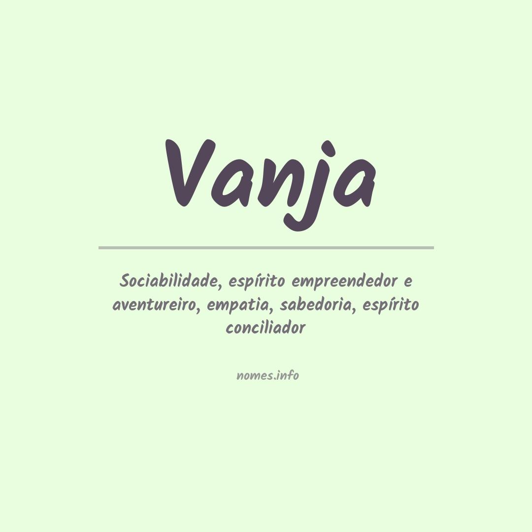 Significado do nome Vanja