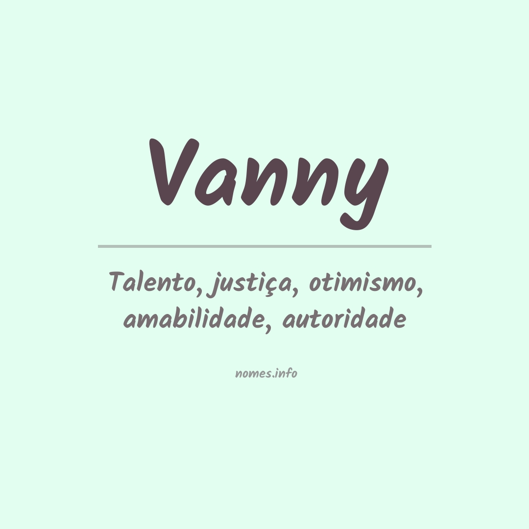 Significado do nome Vanny