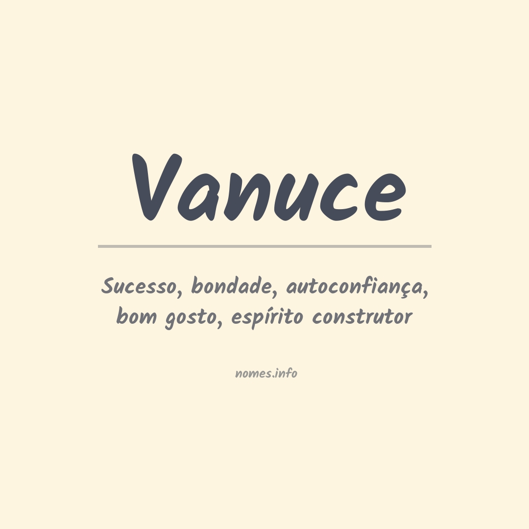 Significado do nome Vanuce