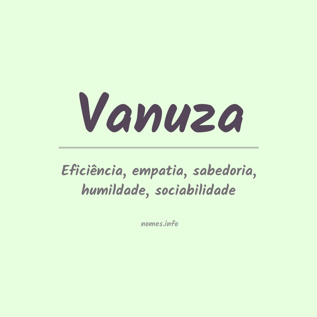 Significado do nome Vanuza