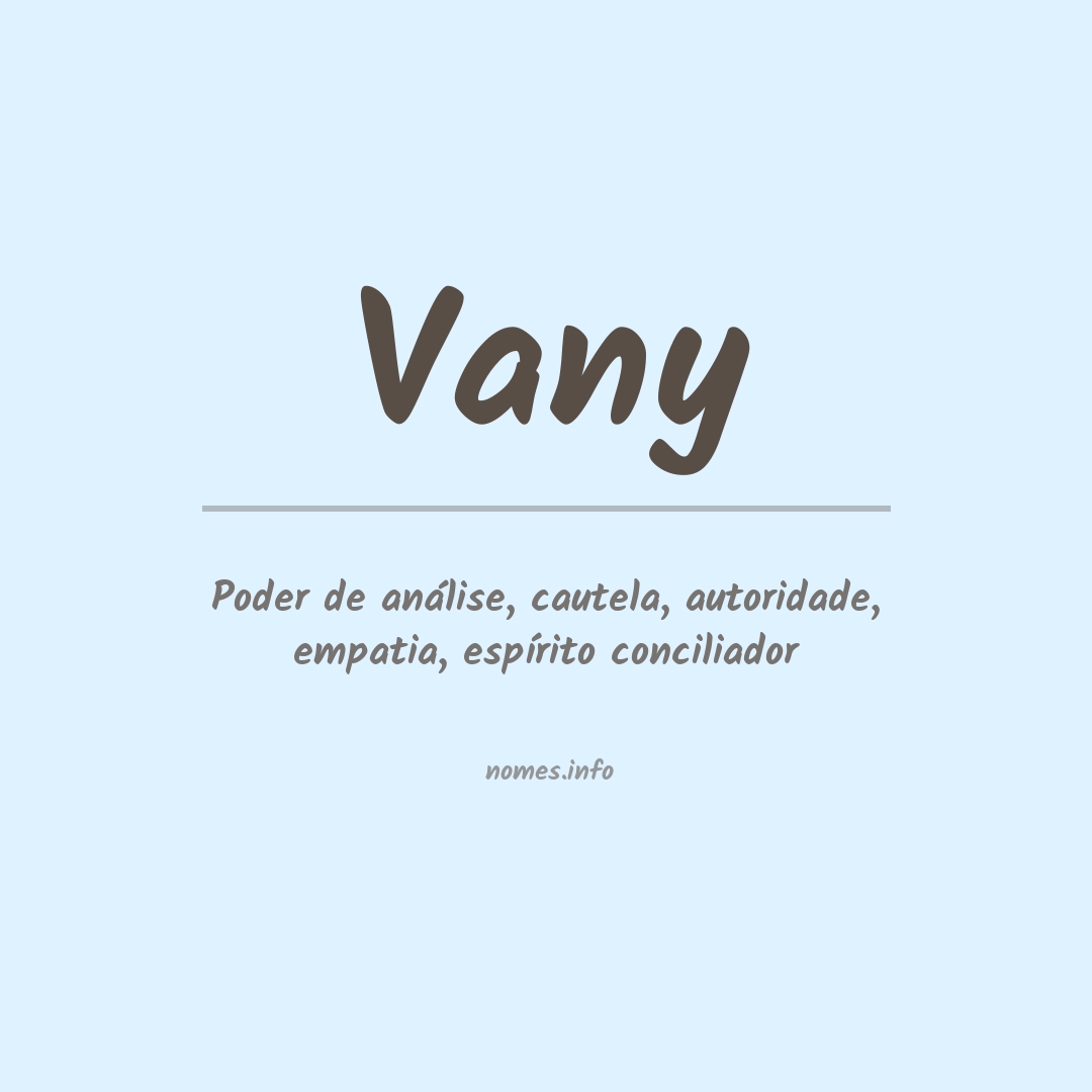 Significado do nome Vany