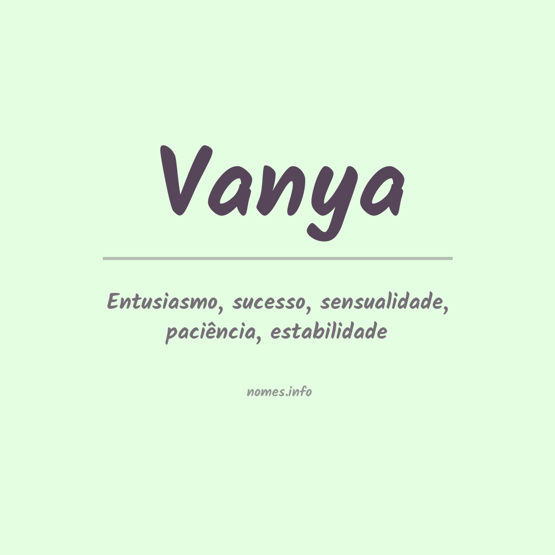 Significado do nome Vanya