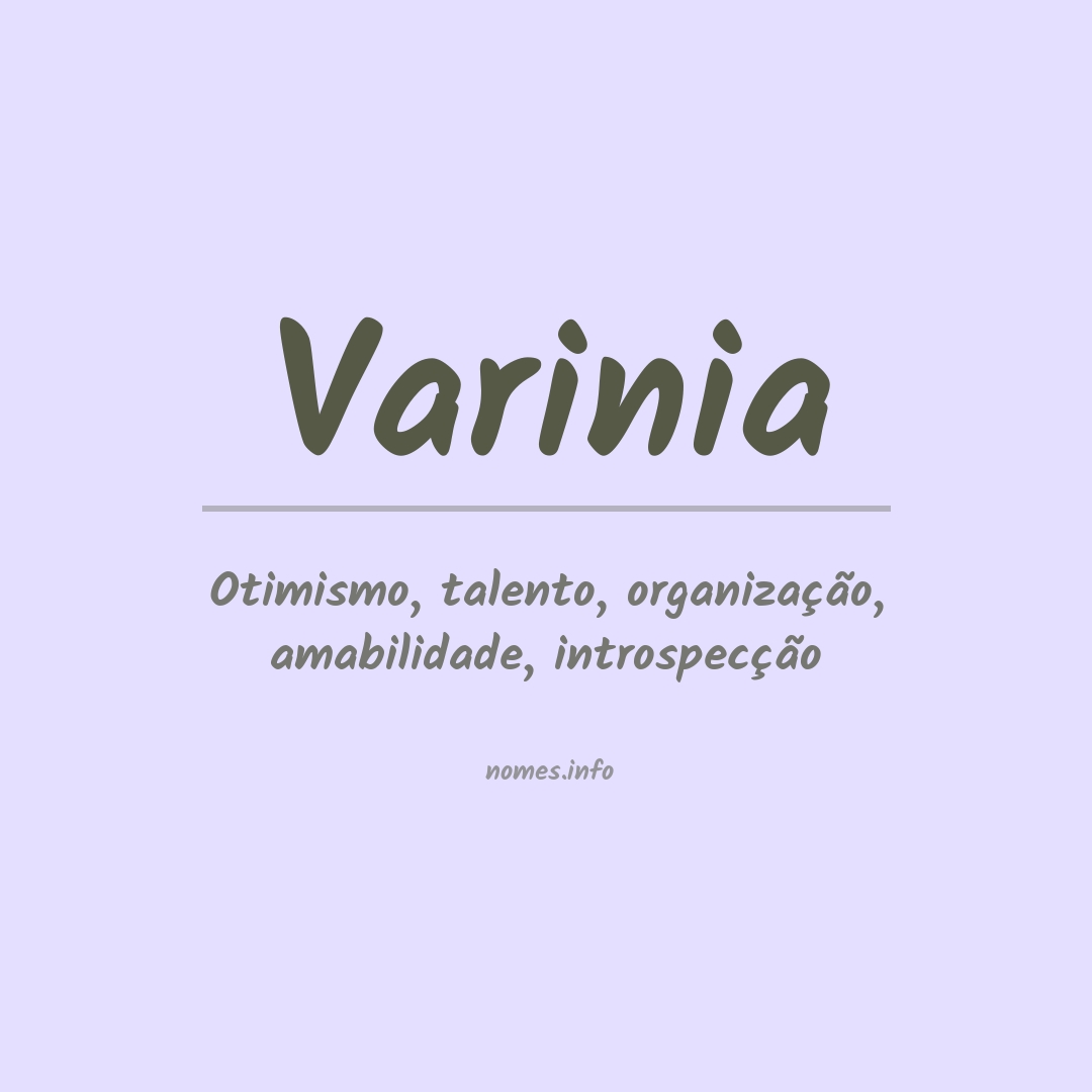 Significado do nome Varinia