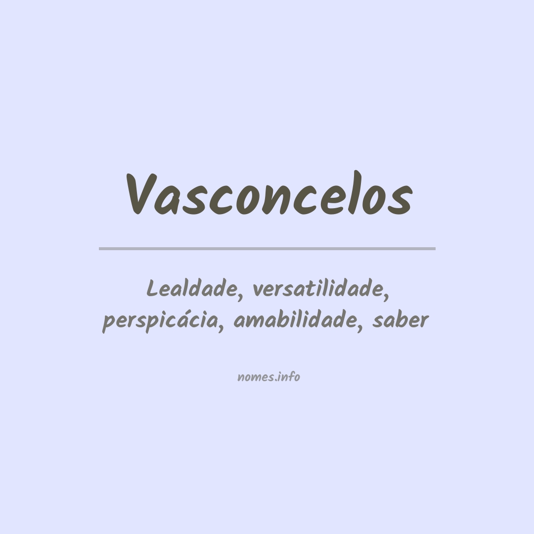 Significado do nome Vasconcelos