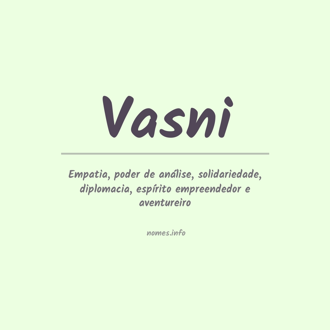 Significado do nome Vasni