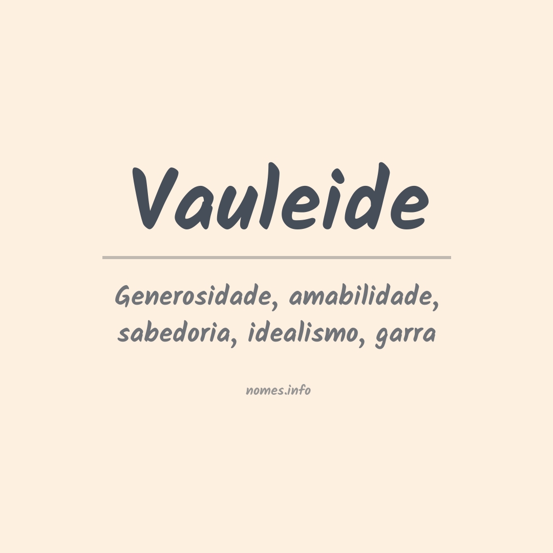 Significado do nome Vauleide Significado do nome Vauleide