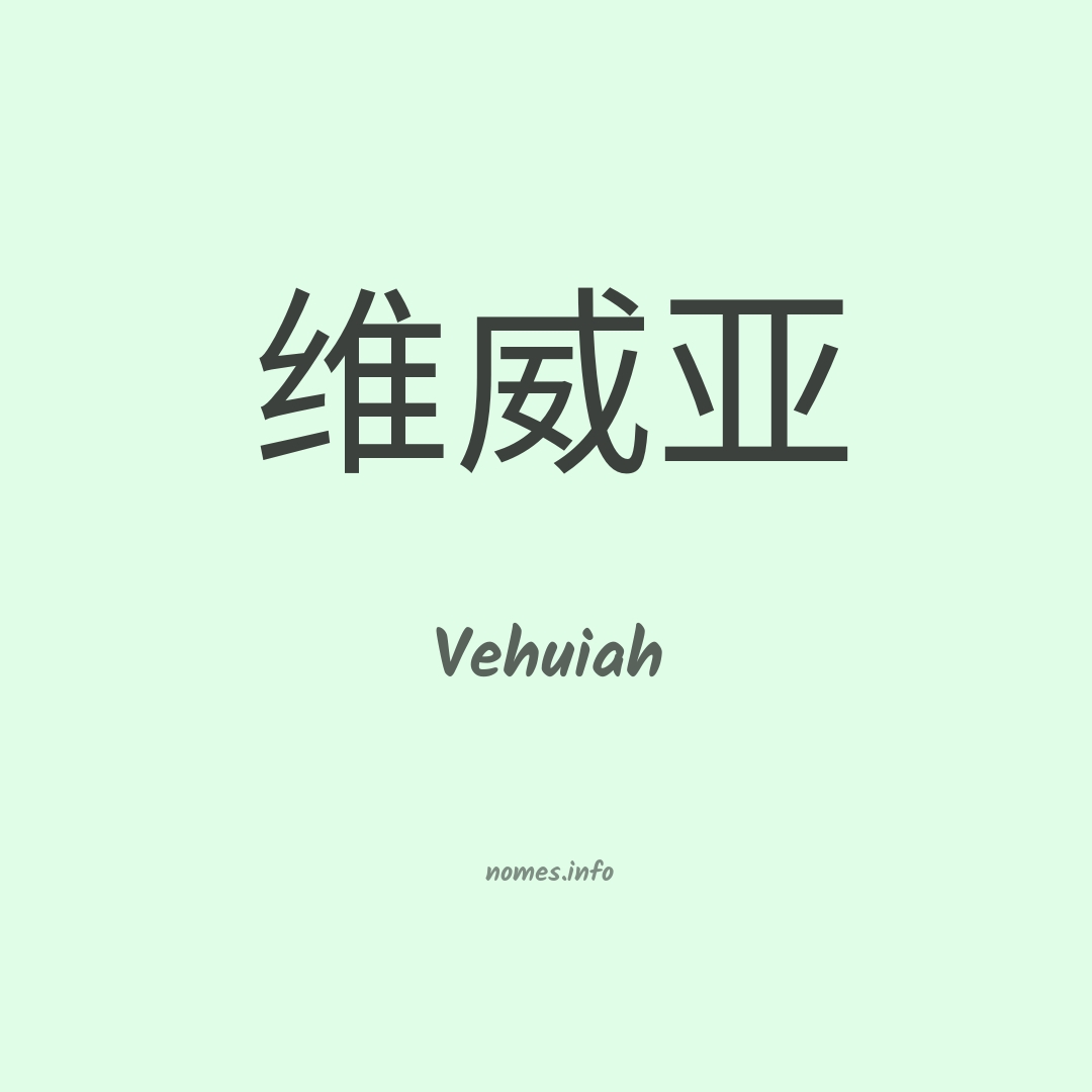 Vehuiah em chinês