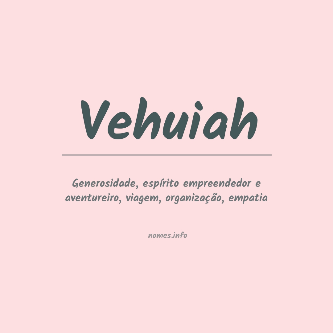 Significado do nome Vehuiah
