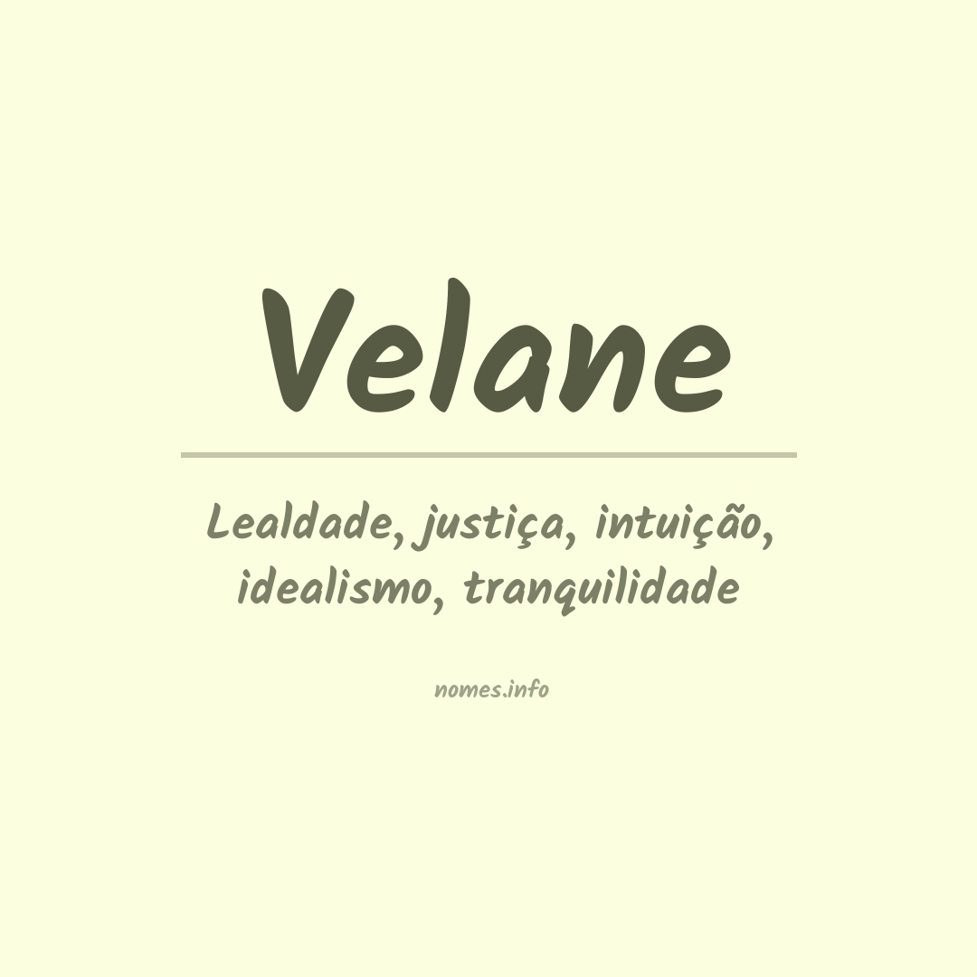 Significado do nome Velane