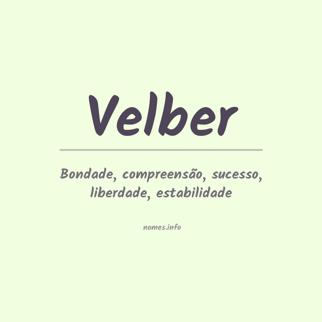 Significado do nome Velber