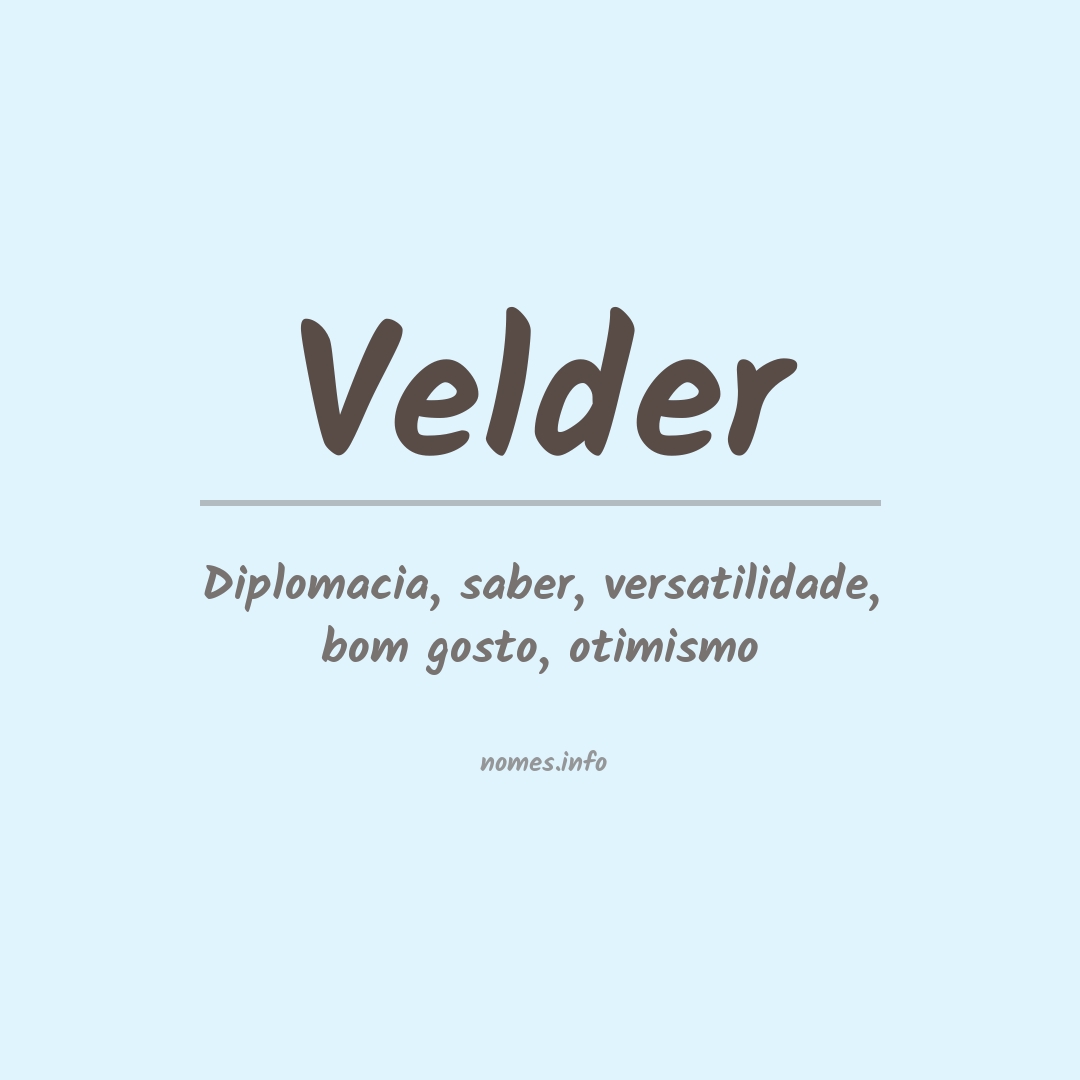 Significado do nome Velder