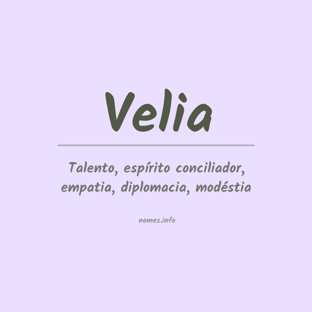 Significado do nome Velia