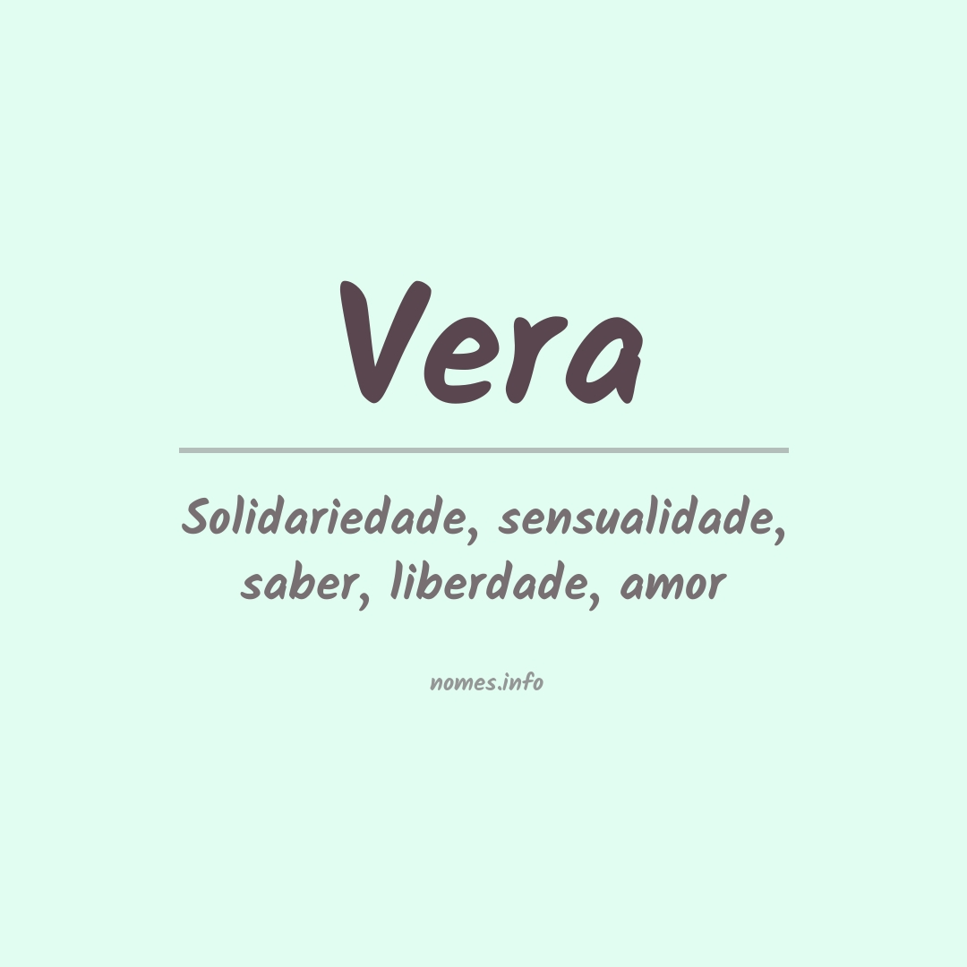 Significado do nome Vera