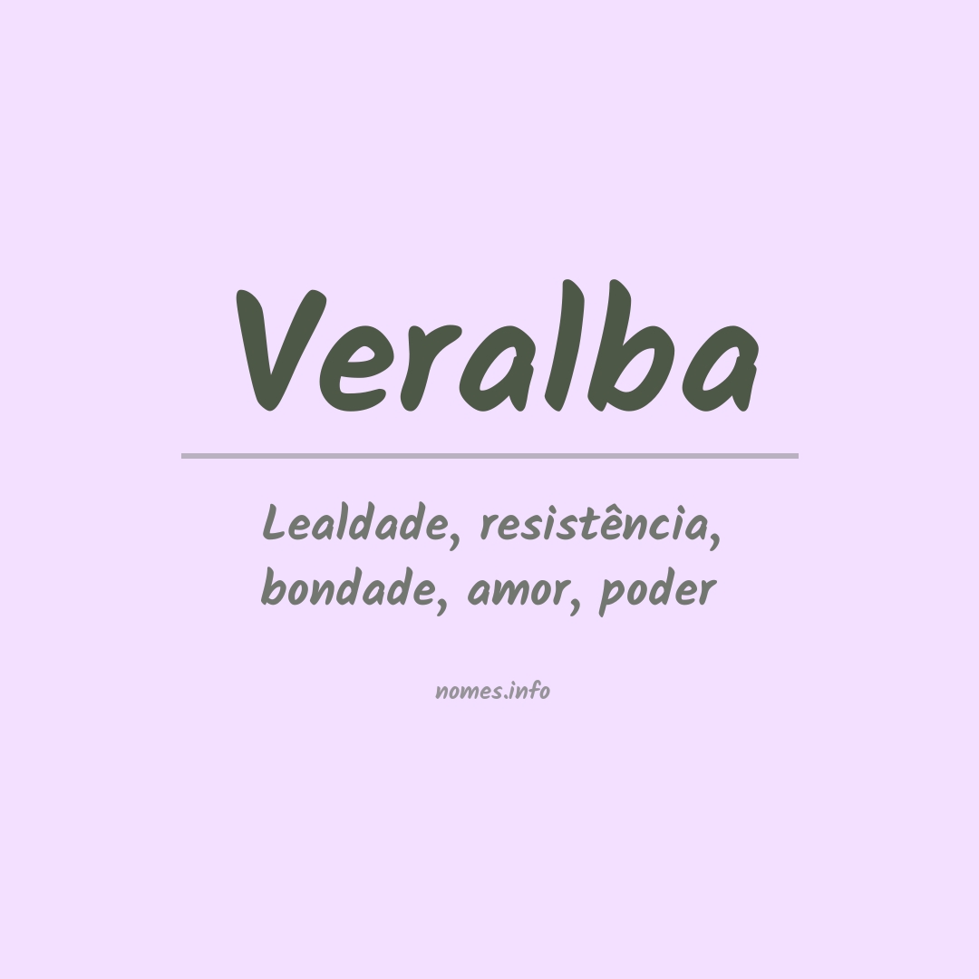 Significado do nome Veralba