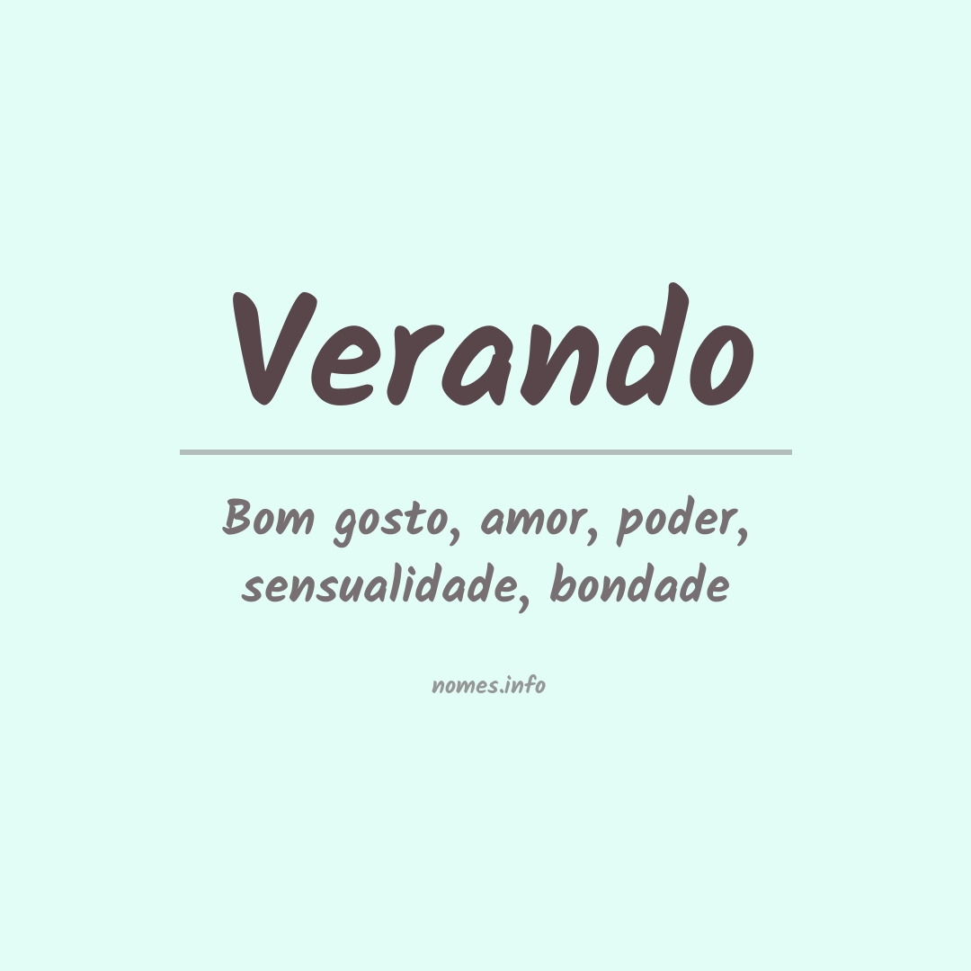 Significado do nome Verando