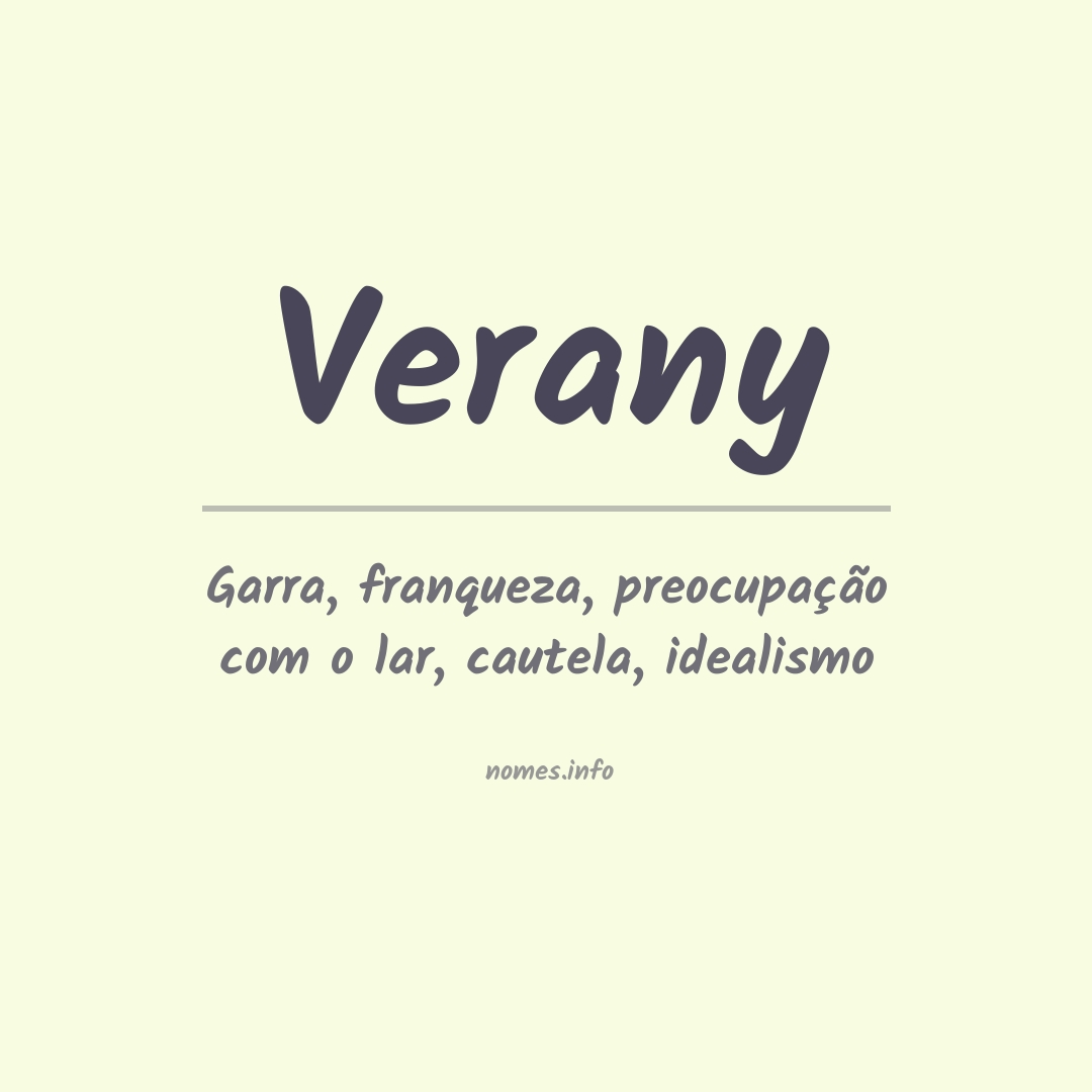 Significado do nome Verany