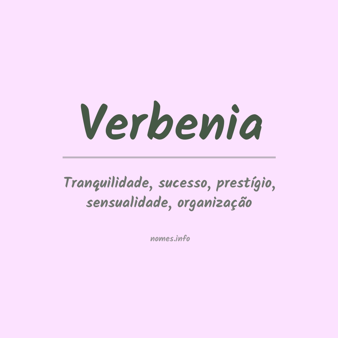 Significado do nome Verbenia