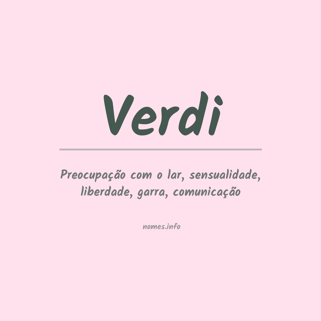 Significado do nome Verdi