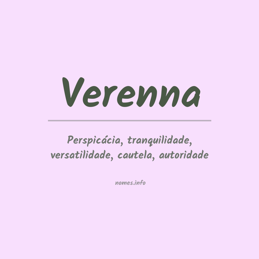 Significado do nome Verenna