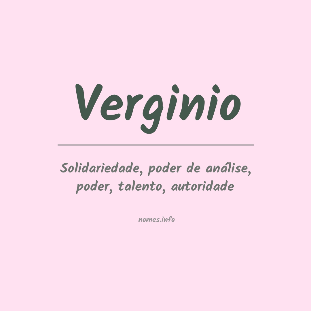 Significado do nome Verginio