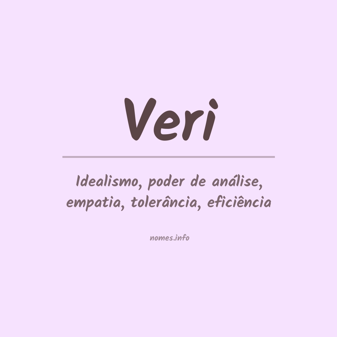 Significado do nome Veri