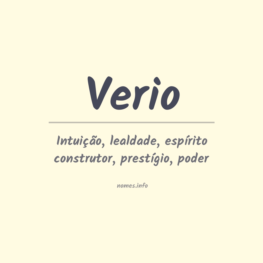 Significado do nome Verio