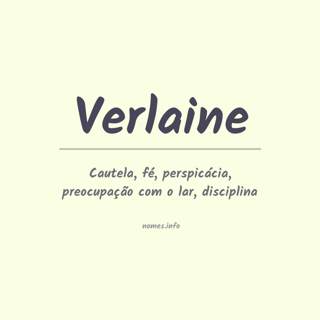 Significado do nome Verlaine