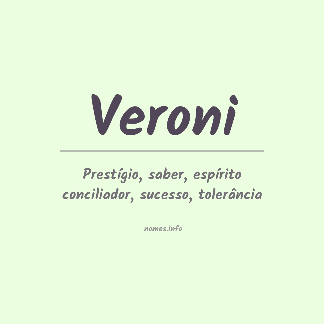 Significado do nome Veroni