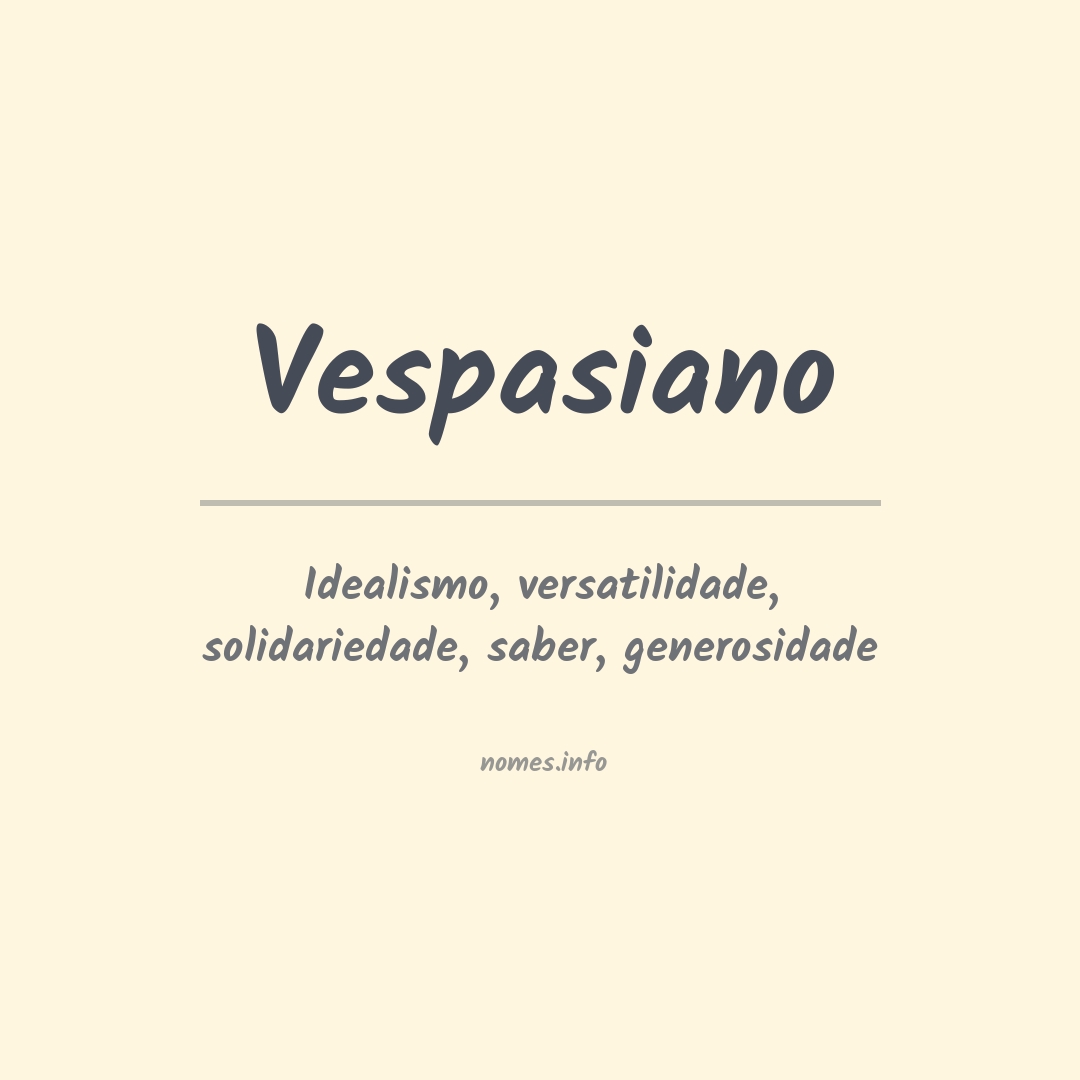 Significado do nome Vespasiano