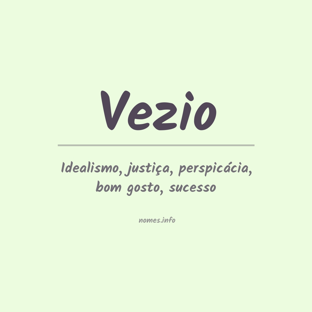 Significado do nome Vezio