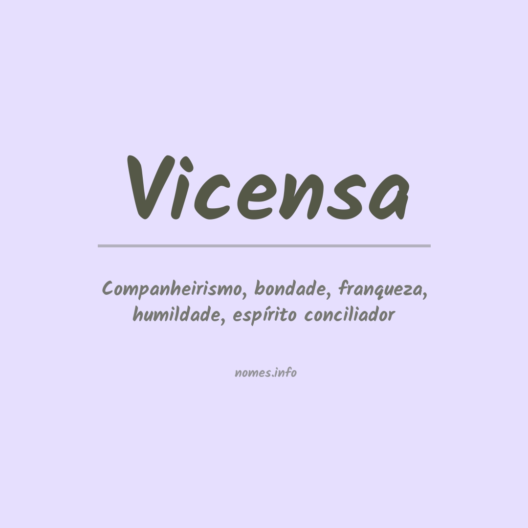 Significado do nome Vicensa