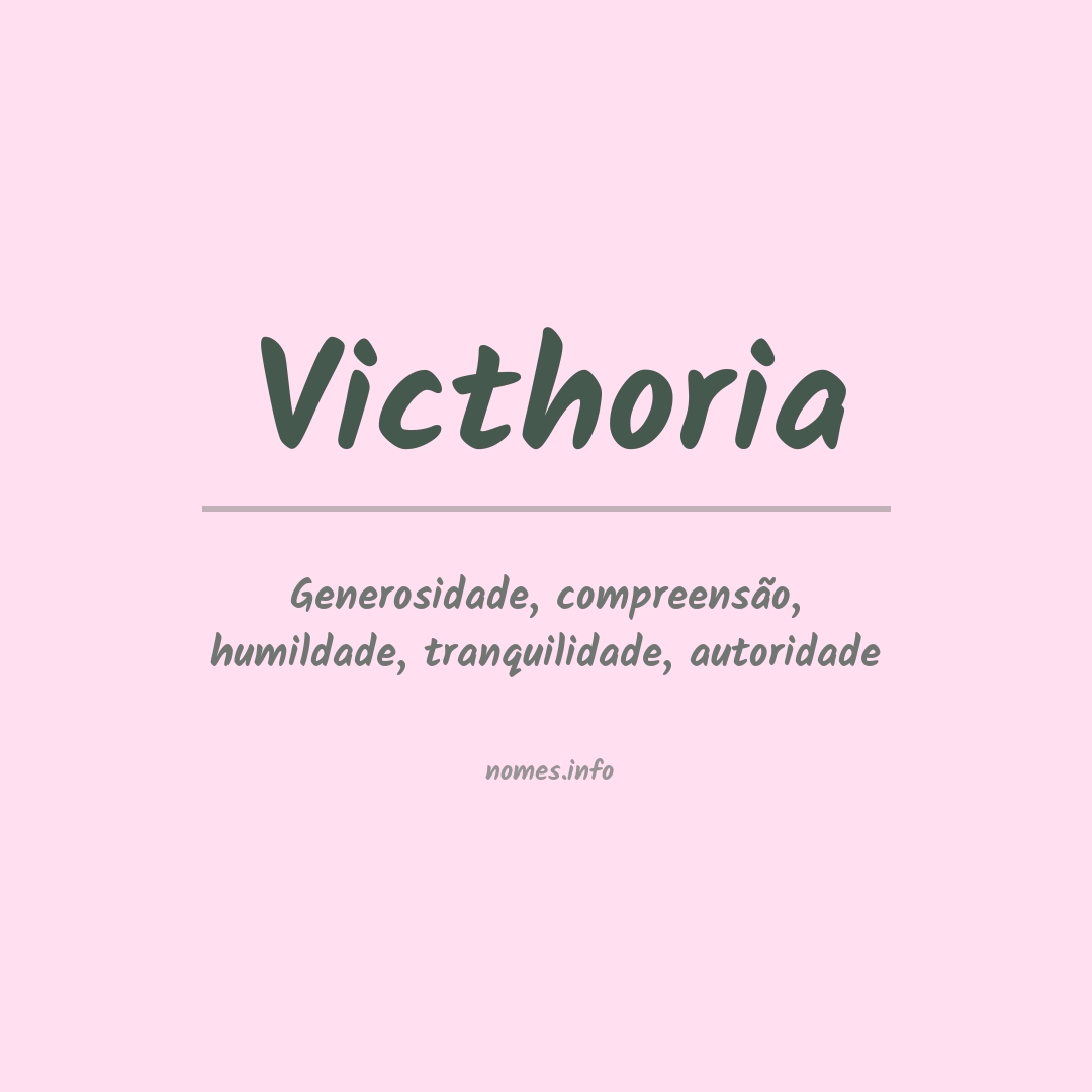 Significado do nome Victhoria