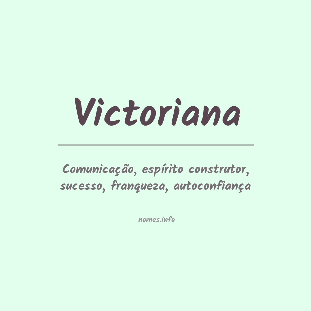 Significado do nome Victoriana