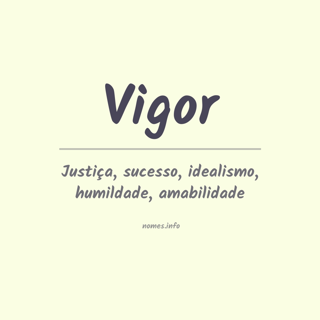 Significado do nome Vigor