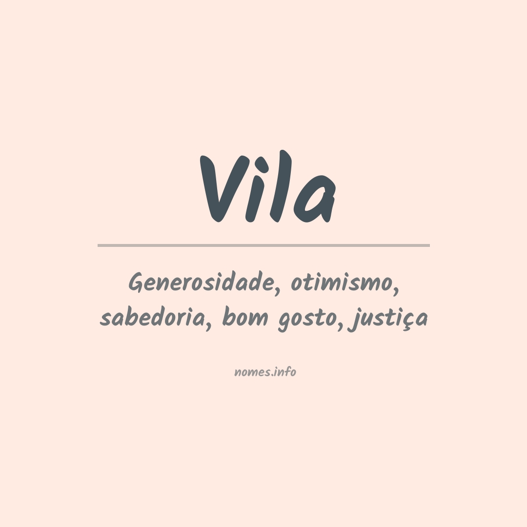 Significado do nome Vila