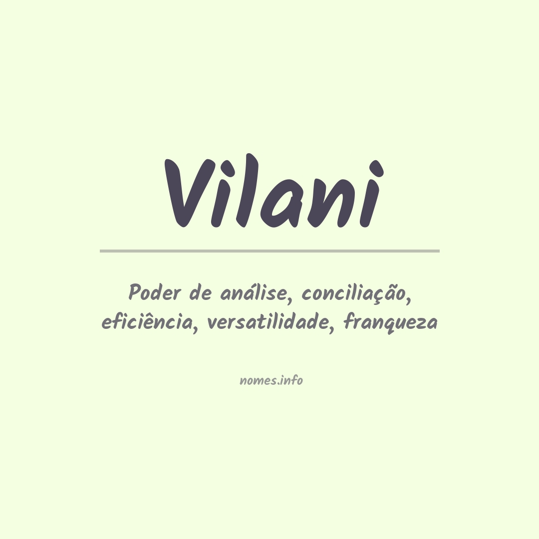 Significado do nome Vilani