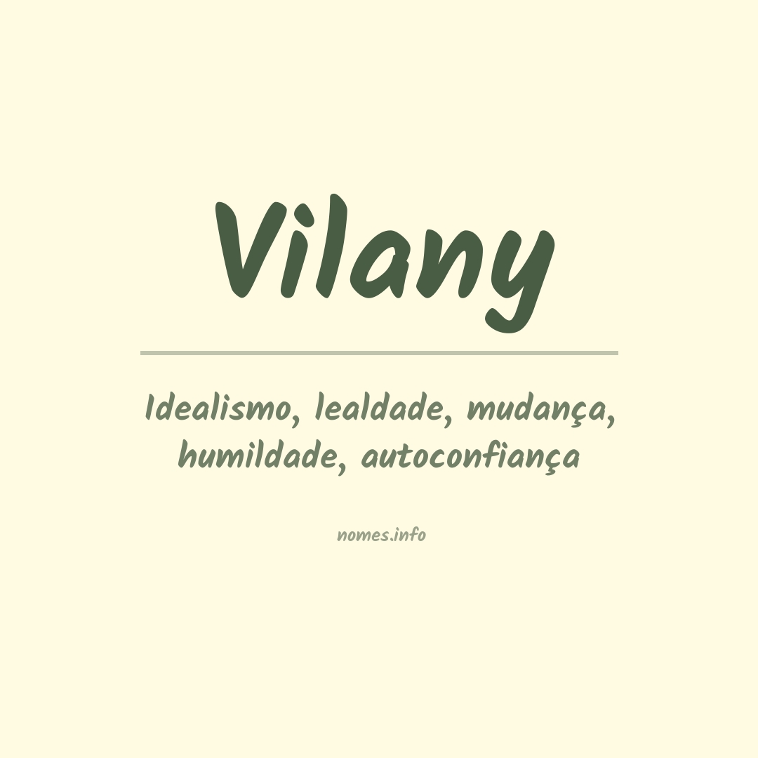 Significado do nome Vilany