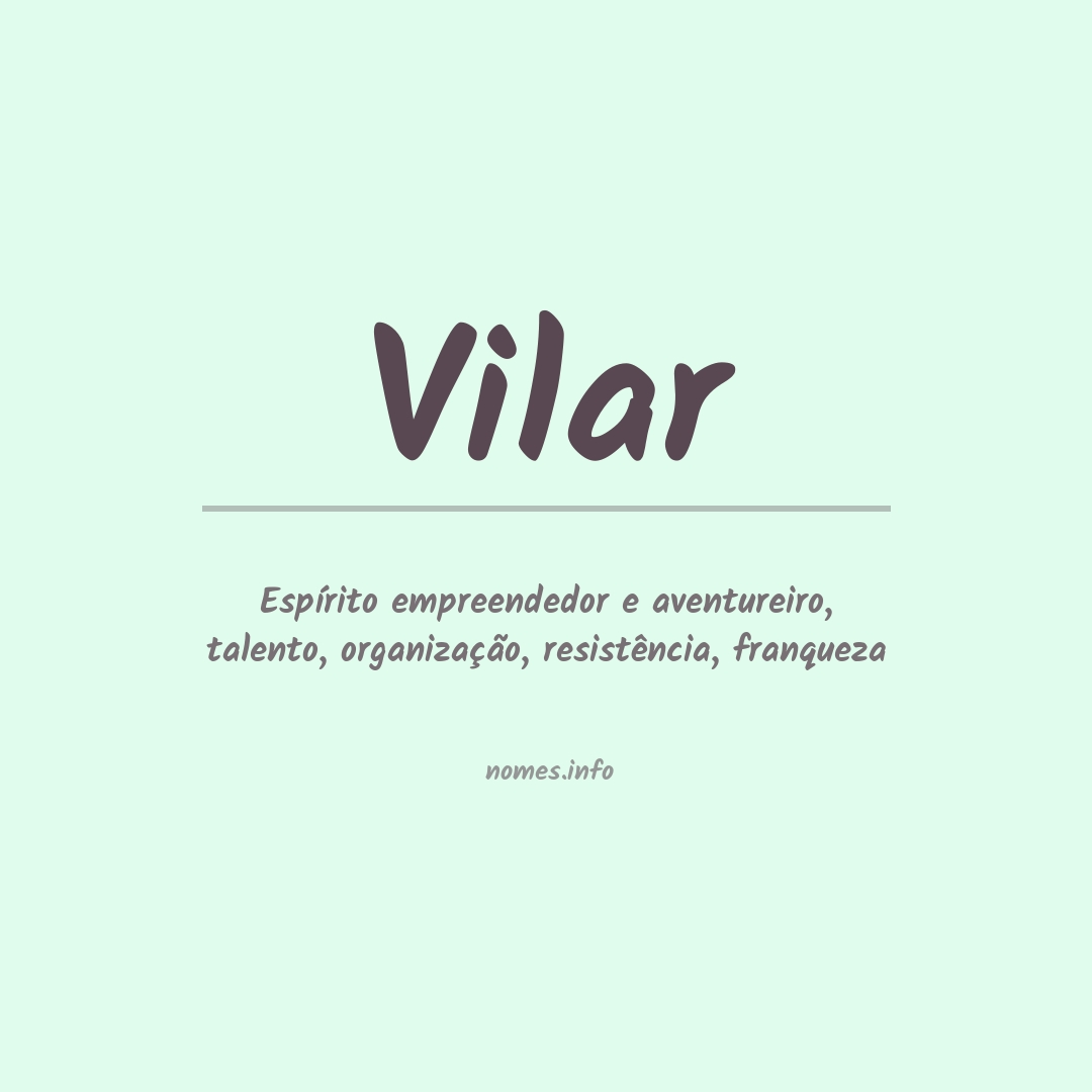 Significado do nome Vilar