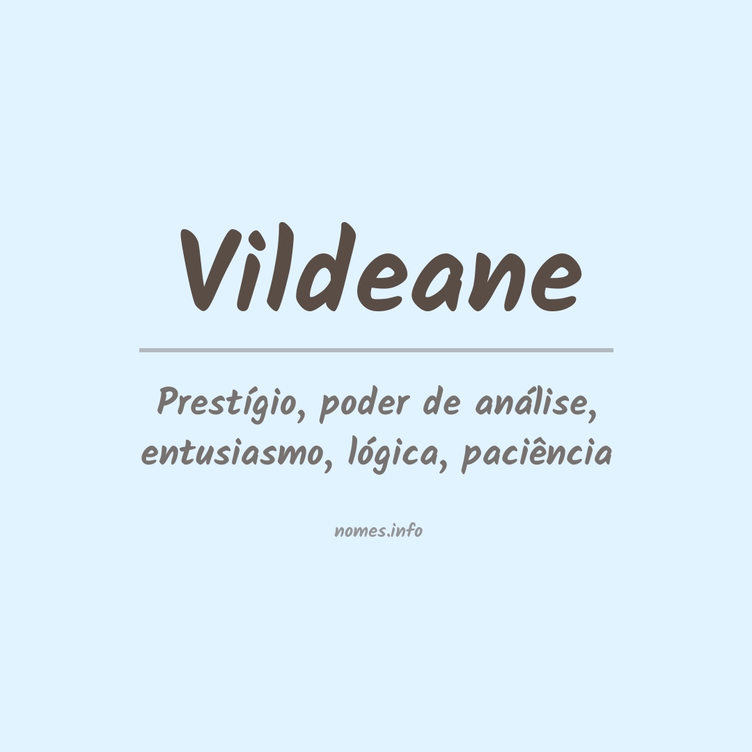 Significado do nome Vildeane