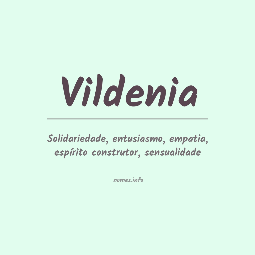 Significado do nome Vildenia