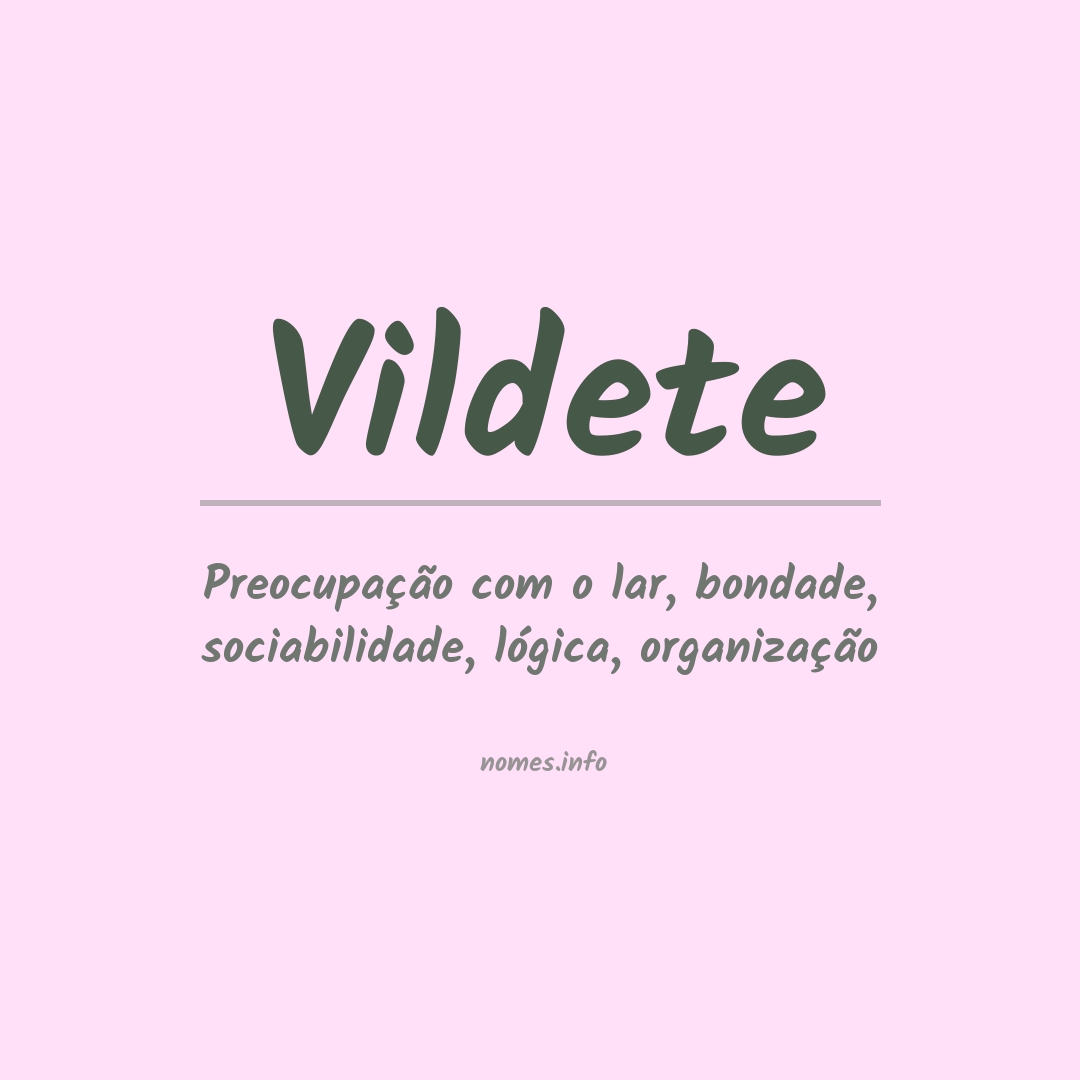 Significado do nome Vildete