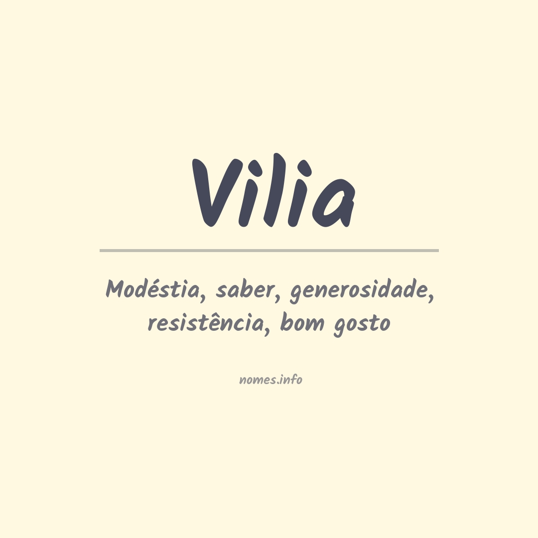 Significado do nome Vilia