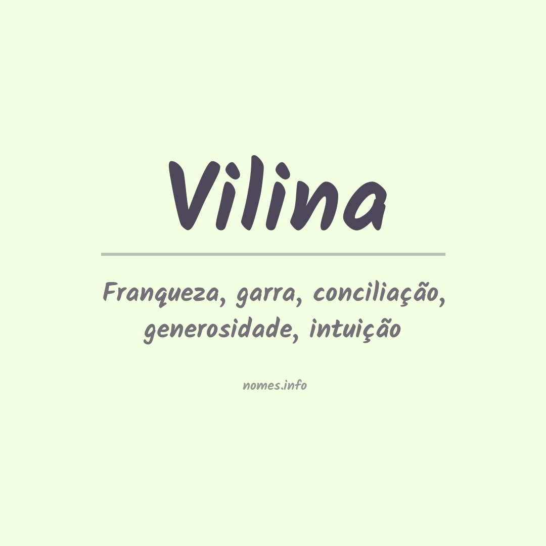 Significado do nome Vilina