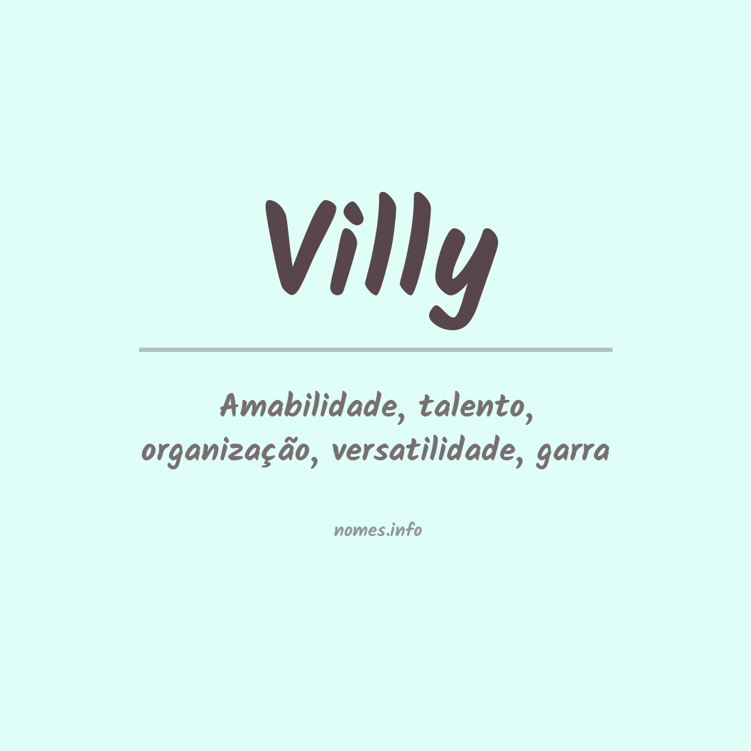 Significado do nome Villy