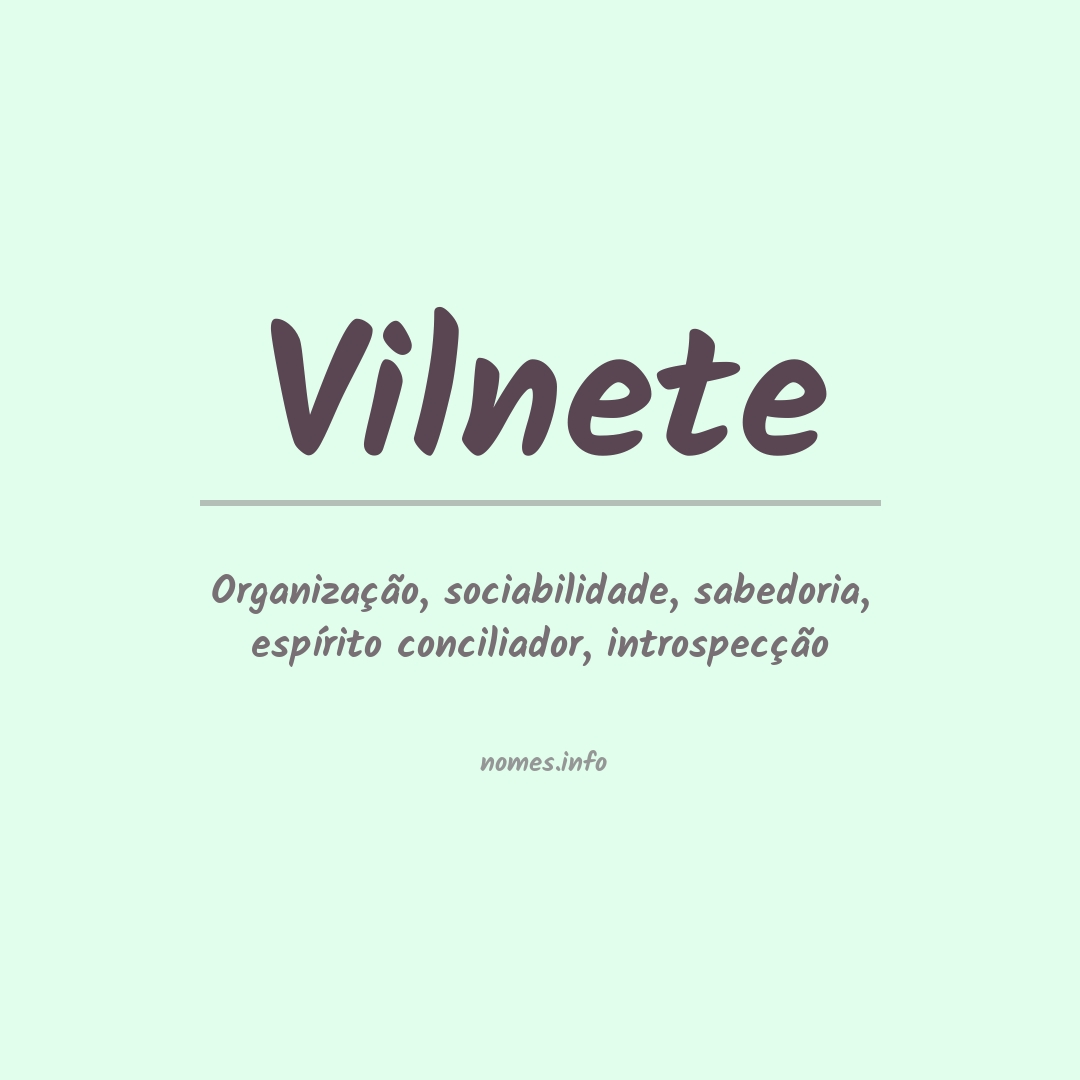 Significado do nome Vilnete